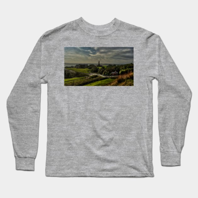 Tynemouth View Of Collingwood Monument Long Sleeve T-Shirt by axp7884